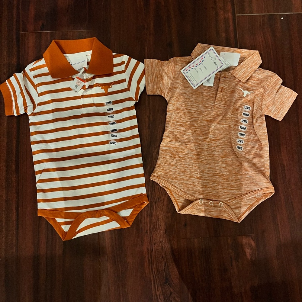 NWT Two 12 Month Texas Longhorn outfits!